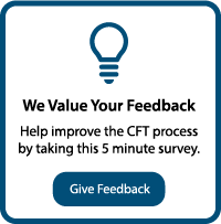 Blue Give Feedback Button with lightbulb icon